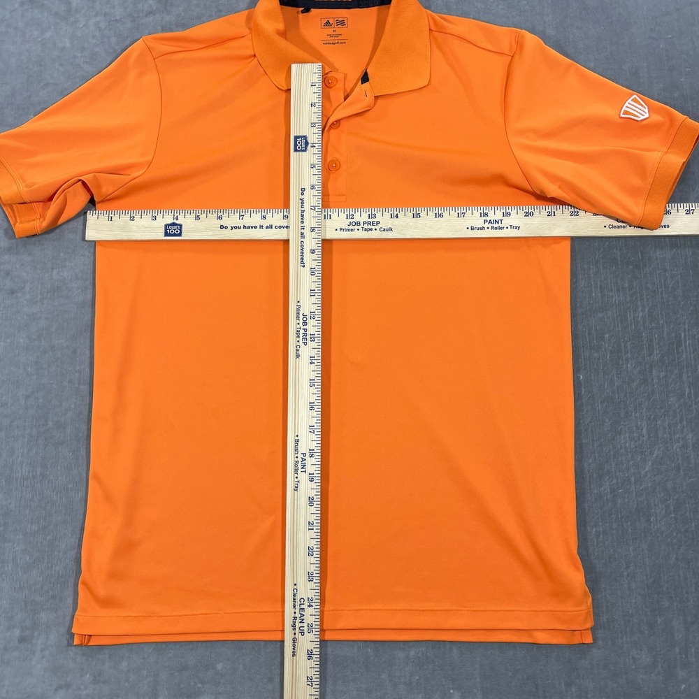 Adidas‎ Climalite Mens Medium Orange Golf Polo Shirt Athletic Activewear - Picture 4 of 9